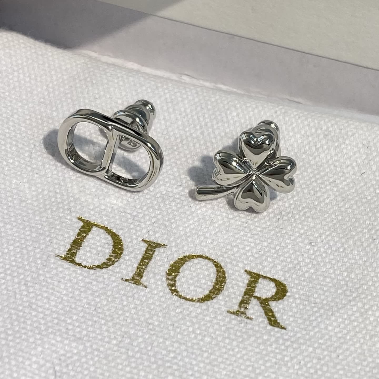 Van Cleef & Arpels Silver Clover Stud Earrings